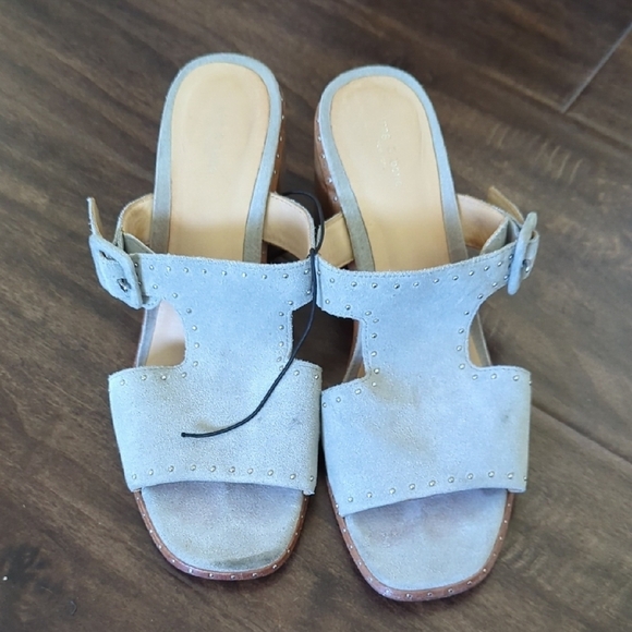 rag & bone Shoes - Rag & Bone Baby Blue Suede Leather Block Heel Sandals Size 7.5